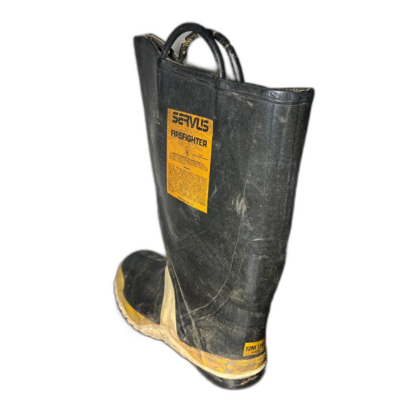 Vintage Servus Firefighter Rubber Turnout Boot (1) Steel Toe - Single Shoe - VTG - Picture 2 of 7